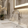 Трубчатый поворотный смеситель для умывальника в стиле Американ 1647181 Цвет Хром